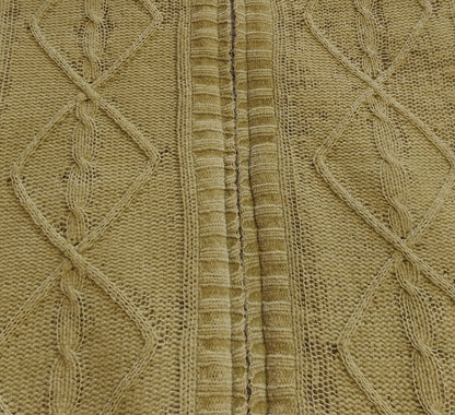 Christopher & Banks Beige Reversible Knit Fleece Vest