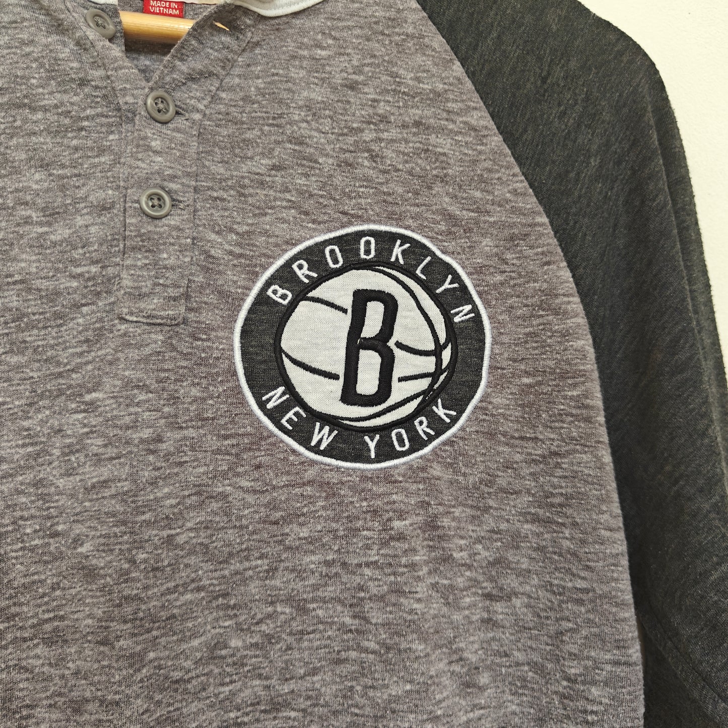 Mitchell & Ness Grey Colorblock Raglan Cotton Baseball Tee