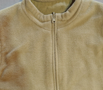 Christopher & Banks Beige Reversible Knit Fleece Vest