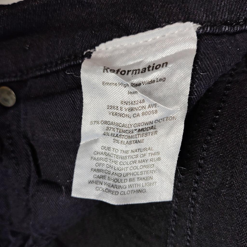 Reformation Black High-Rise Jeans – Size 28